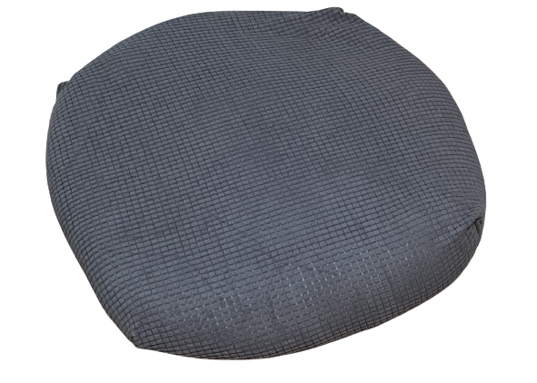 Grey round dog bed cover