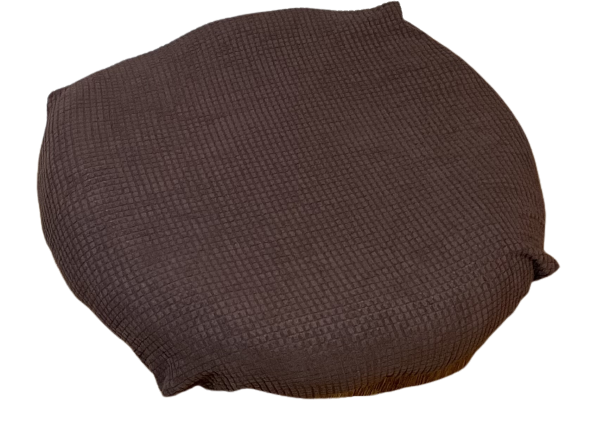 Brown round dog bed cover